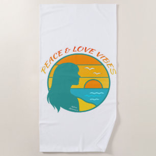 Serviette De Plage Vibes de Paix & d'Amour