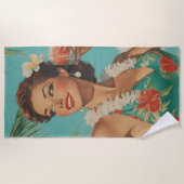 Serviette De Plage Vibes de paradis Vintage tropical (Devant)