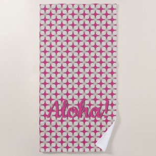 Serviette De Plage Vibes de plage rose Aloha Girl