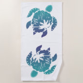 Serviette De Plage Vibes de tortue marine d'été (Devant)