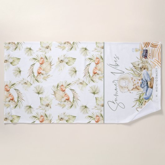 Serviette De Plage Vibes d'été | Boho Bachelorette Week-end (Devant)