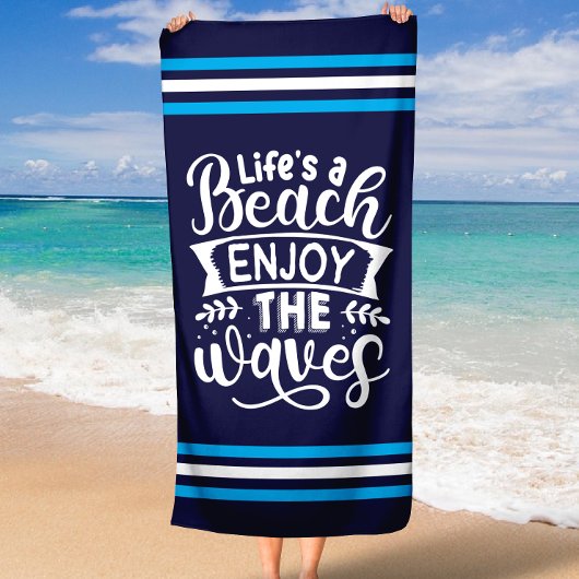 Serviette De Plage Vibes d'été Boho Retro Été Profitez des vagues
