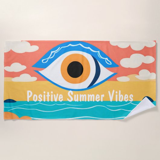Serviette De Plage Vibes d'été Evil Eye moderne Plage serviette (Devant)