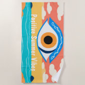 Serviette De Plage Vibes d'été Evil Eye moderne Plage serviette (Devant)
