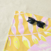 Serviette De Plage Vibes d'été Feuille de palme jaune (En situation)