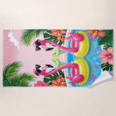 Serviette De Plage Vibes Flamant rose (Devant)