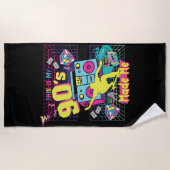 Serviette De Plage Vibes Retro, Hip hop des années 90, m'a fait (Devant)