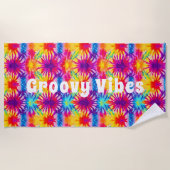 Serviette De Plage Vibes super Tie Dye personnalisable (Devant)