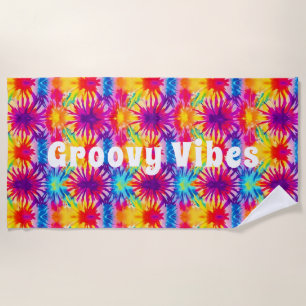 Serviette De Plage Vibes super Tie Dye personnalisable