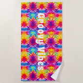 Serviette De Plage Vibes super Tie Dye personnalisable (Devant)