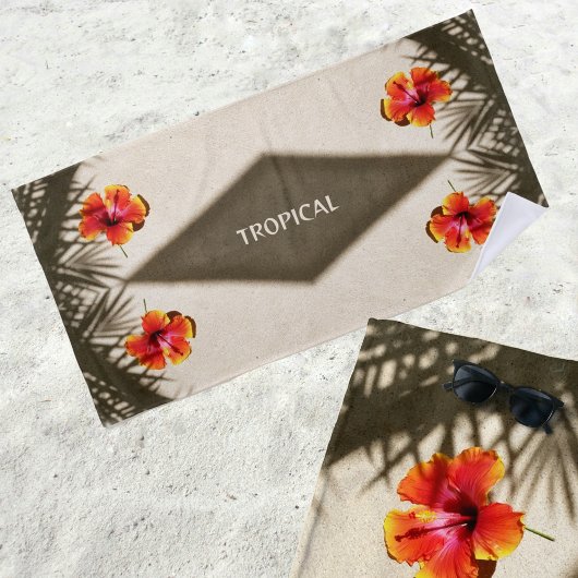 Serviette De Plage Vibes tropicales Hibiscus Polynésien Hawaïen