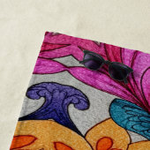 Serviette De Plage Vibrant Abstract Floral Fusion Pattern (En situation)