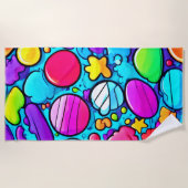 Serviette De Plage Vibrant Abstrait Candyland (Devant)