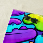 Serviette De Plage Vibrant Abstrait Candyland (En situation)