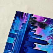 Serviette De Plage Vibrant art de splash Cityscape (En situation)