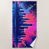 Serviette De Plage Vibrant art de splash Cityscape (Devant)
