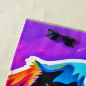 Serviette De Plage Vibrant Artwork de chiot (En situation)