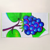 Serviette De Plage Vibrant Blueberry Pop Art (Devant)