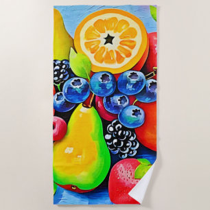 Serviette De Plage Vibrant Fruit Still Life