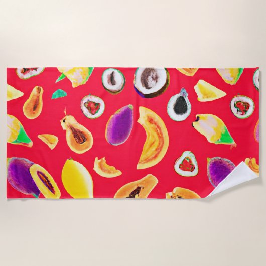 Serviette De Plage Vibrant Fruity Délice Motif (Devant)