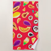 Serviette De Plage Vibrant Fruity Délice Motif (Devant)