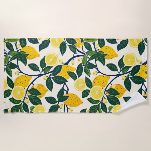 Serviette De Plage Vibrant Lemon Grove (Devant)
