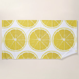Serviette De Plage Vibrant Lemon Slice Pattern Summer Beach Towel