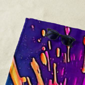 Serviette De Plage Vibrant Paint Burst Design (En situation)
