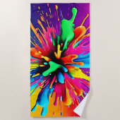Serviette De Plage Vibrant Paint Burst Design (Devant)
