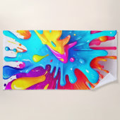 Serviette De Plage Vibrant Peinture néon art éclatant (Devant)