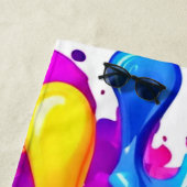 Serviette De Plage Vibrant Peinture néon art éclatant (En situation)