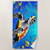 Serviette De Plage Vibrant Turtle Reef Life (Devant)
