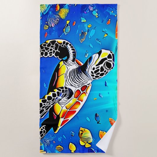 Serviette De Plage Vibrant Turtle Reef Life (Devant)