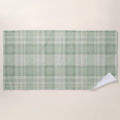 Serviette De Plage Vichy vert sauge clair (Devant)