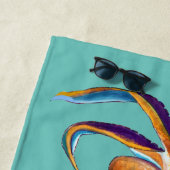 Serviette De Plage vie marine d'octopus aquarelle (En situation)