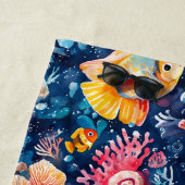 Serviette De Plage Vie sous-marine colorée Océan (En situation)