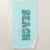 Serviette De Plage Vie sur la plage de Retro (Devant)