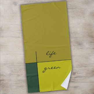 Serviette De Plage vie verte, acide, citron et art abstrait de mousse
