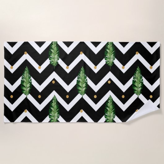 Serviette De Plage Vignes florales tropicales (Devant)