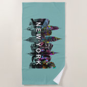 Serviette De Plage Ville de New York couverte de graffitis (Devant)