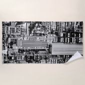 Serviette De Plage Ville de New York en noir et blanc (Devant)