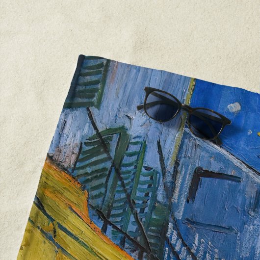 Serviette De Plage Vincent van Gogh - Café Terrasse en soirée (En situation)