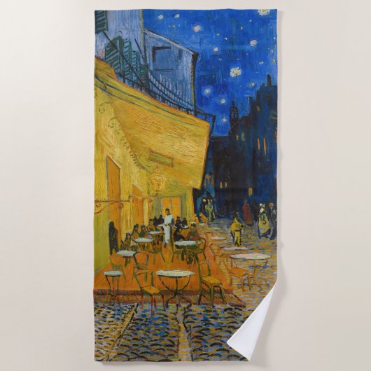 Serviette De Plage Vincent van Gogh - Café Terrasse en soirée (Devant)