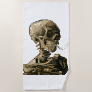 Serviette De Plage Vincent van Gogh - Crâne avec cigarette allumée