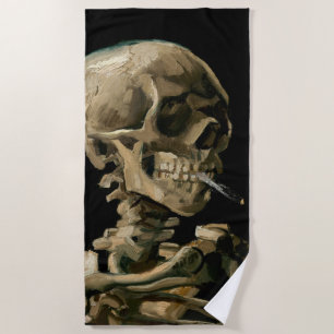 Serviette De Plage Vincent van Gogh - Crâne avec cigarette allumée