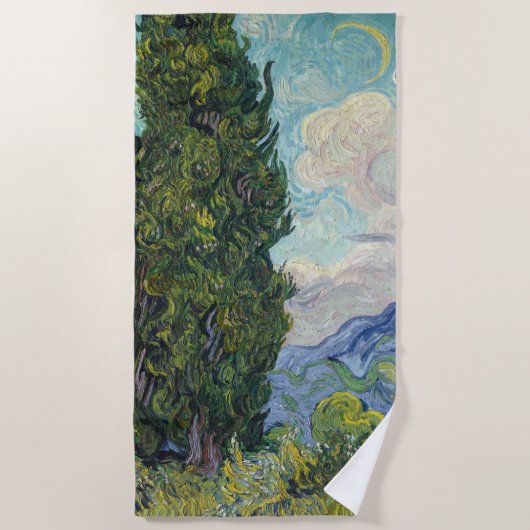 Serviette De Plage Vincent van Gogh - Cyprès (Devant)