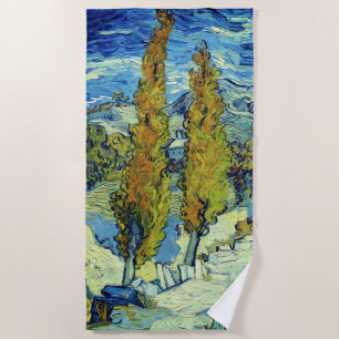 Serviette De Plage Vincent Van Gogh Deux peupliers à Saint-Rémy