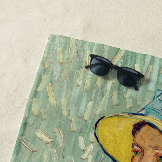 Serviette De Plage Vincent van Gogh - Fille en blanc (En situation)
