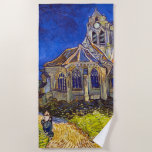 Serviette De Plage Vincent van Gogh - L'église d'Auvers<br><div class="desc">L'église d'Auvers / l'Eglise à Auvers-sur-oise par Vincent Van Gogh en 1890</div>