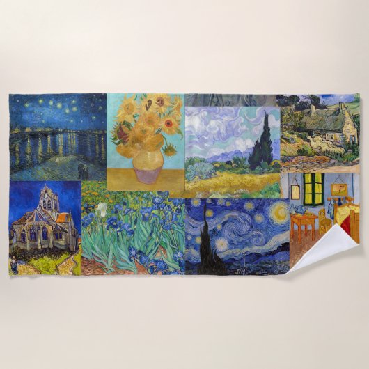 Serviette De Plage Vincent Van Gogh - Masterpieces Patchwork (Devant)